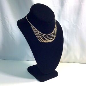 Elegant Silver tone Chain Necklace "After Thoughts" signed tag Y2K brand choker